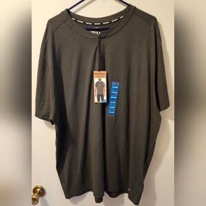 Eddie Bauer Short Sleeve Performance Soft Henley Gray Men's Size XXL  NWT